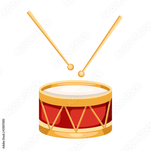 Vector illustration of a drum isolated on white background