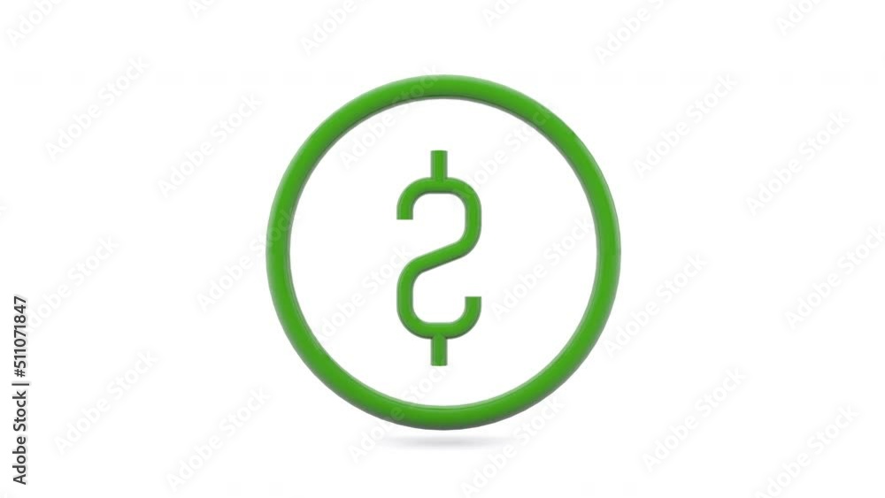 3D animation of dollar currency symbol 3D animation of dollar currency symbol
