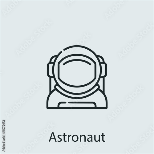 astronaut icon vector icon.Editable stroke.linear style sign for use web design and mobile apps,logo.Symbol illustration.Pixel vector graphics - Vector