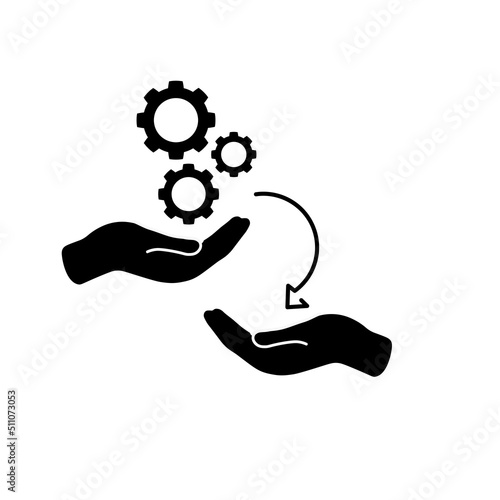 Transferring skill glyph icon vector illustration. Vector icon isolated on white background.