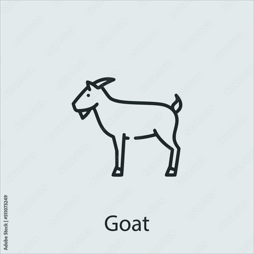 goat icon vector icon.Editable stroke.linear style sign for use web design and mobile apps,logo.Symbol illustration.Pixel vector graphics - Vector goat icon vector icon.Editable stroke.linear style sign for use web design and mobile apps,logo.Symbol illustration.Pixel vector graphics - Vector