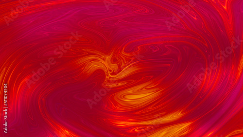 Abstract red liquid background, paint splash, swirl pattern. Red liquid marble ink scape abstract background. Red Yellow Wavy abstract liquid background. 
