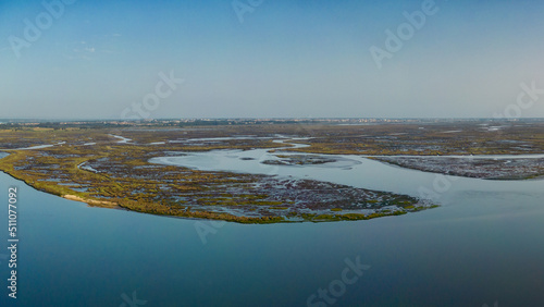 Aerial View of Aveiro Lagoon on a sunny day
