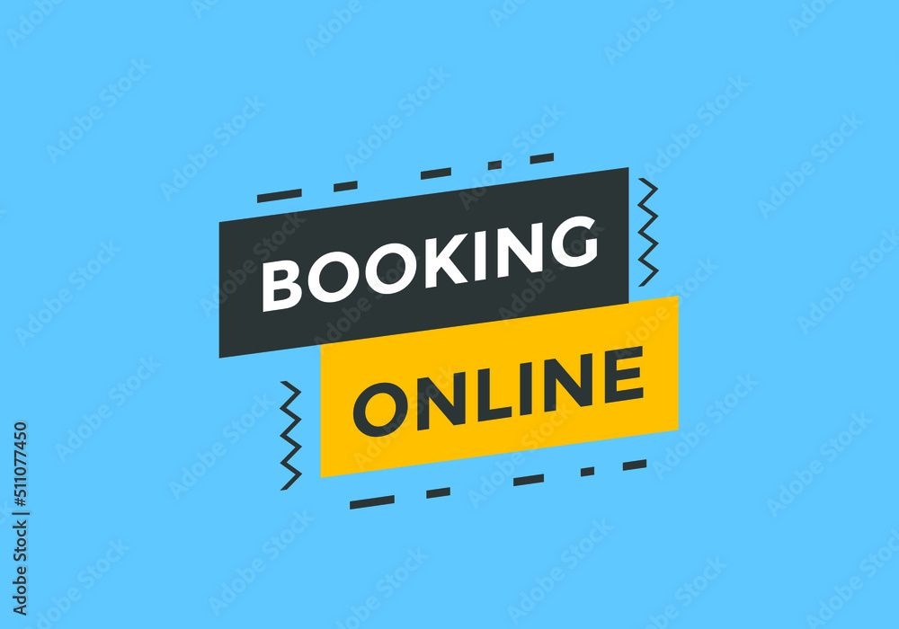 Booking online button. Booking online web template
