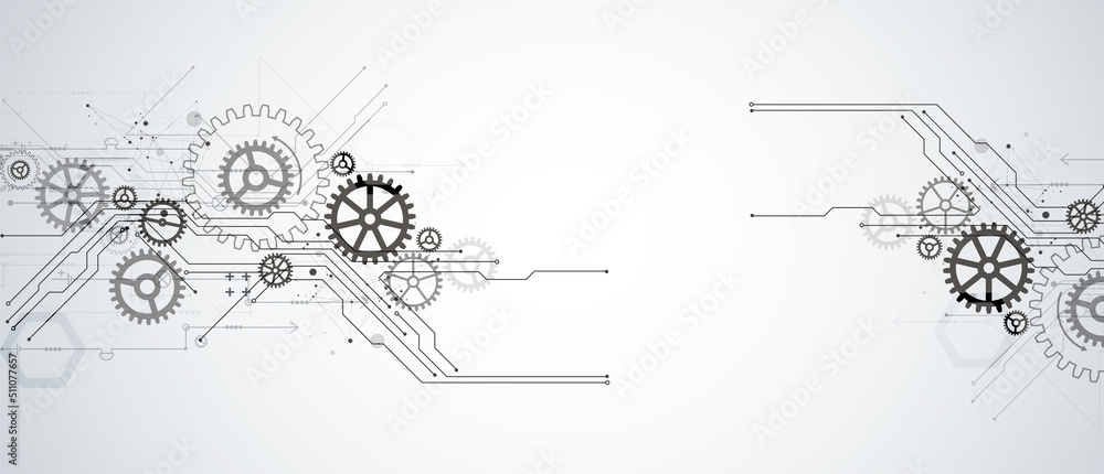 Abstract technology background. Cogwheels theme. Vector illustration