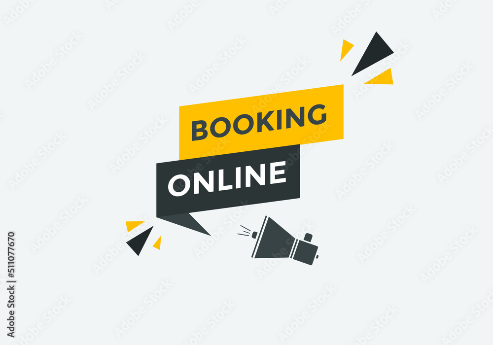 Booking online button. Booking online web template
