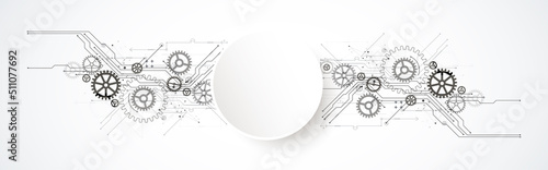 Abstract technology background. Cogwheels theme. Vector illustration