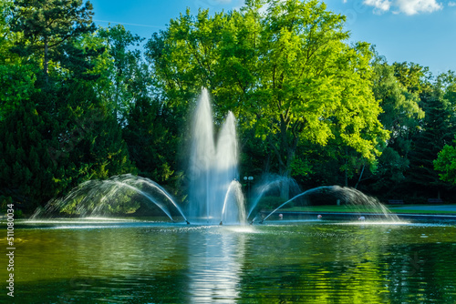 Obraz na płótnie fountain in the park w salonie
