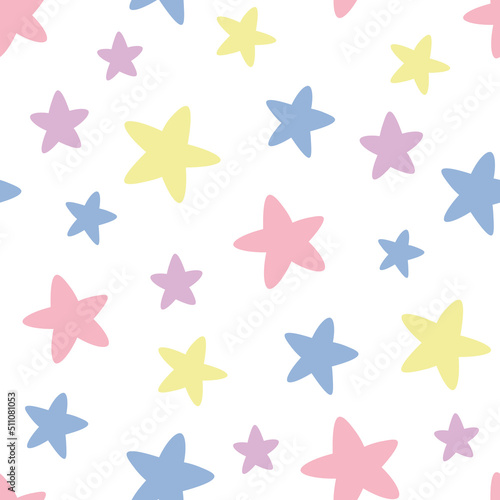 Vector pattern with cute stars, seamless background