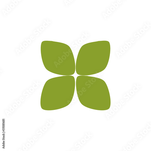 Nature four-leafed clover icon hand drawn