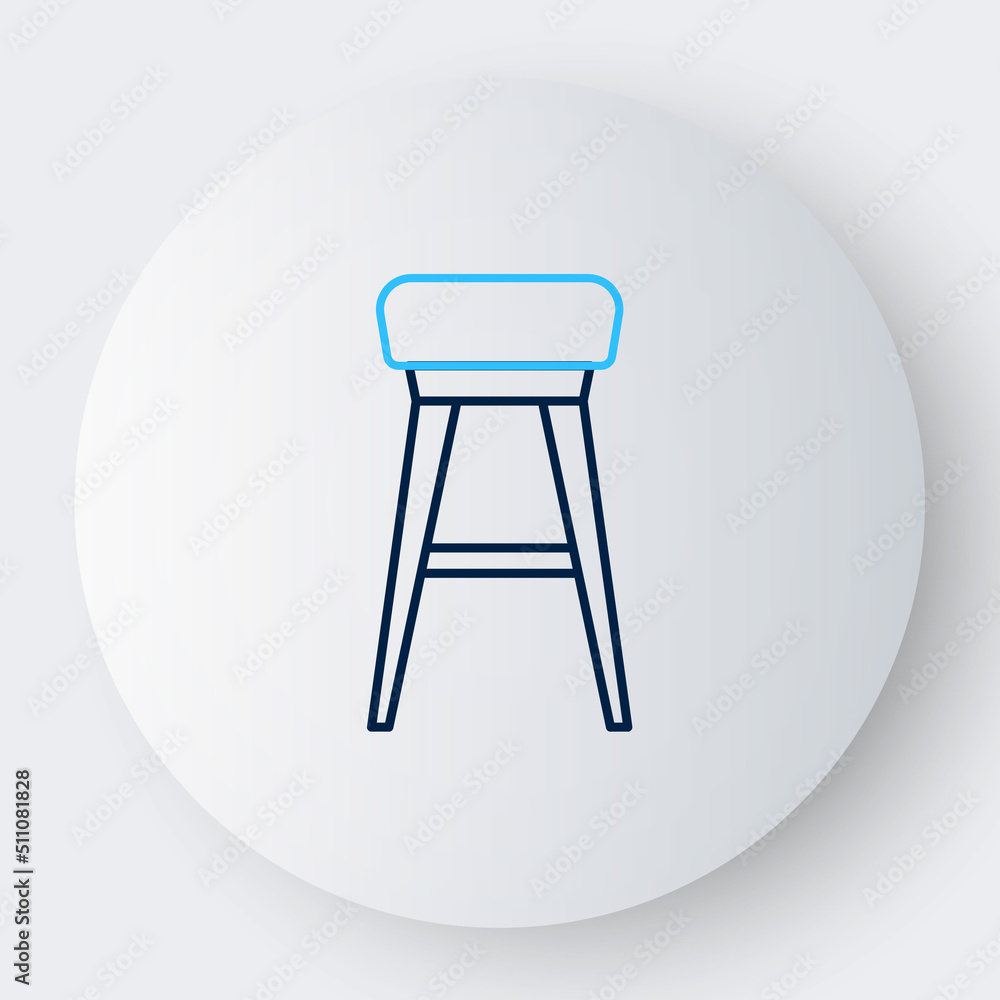 Line Chair icon isolated on white background. Colorful outline concept. Vector Line Chair icon isolated on white background. Colorful outline concept. Vector