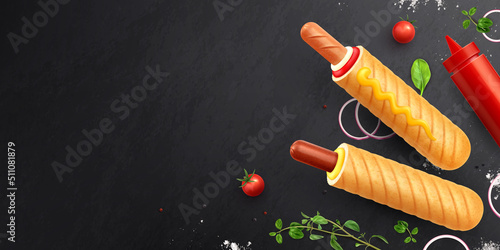 French Hotdog Chalkboard Composition