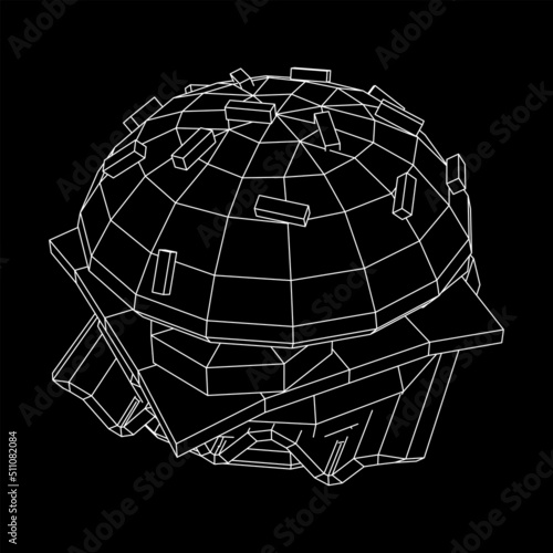 Hamburger or cheeseburger wireframe low poly mesh