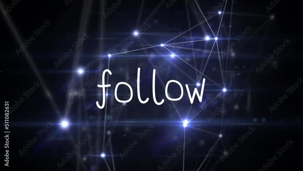 Animation of follow over connections on black background Animation of follow over connections on black background