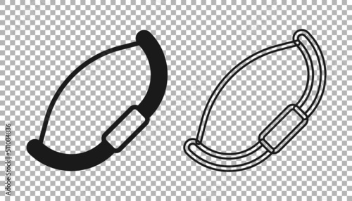 Black Medieval bow icon isolated on transparent background. Medieval weapon. Vector