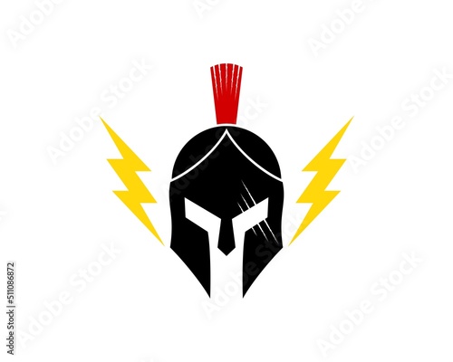 Spartan helmet with double lightning