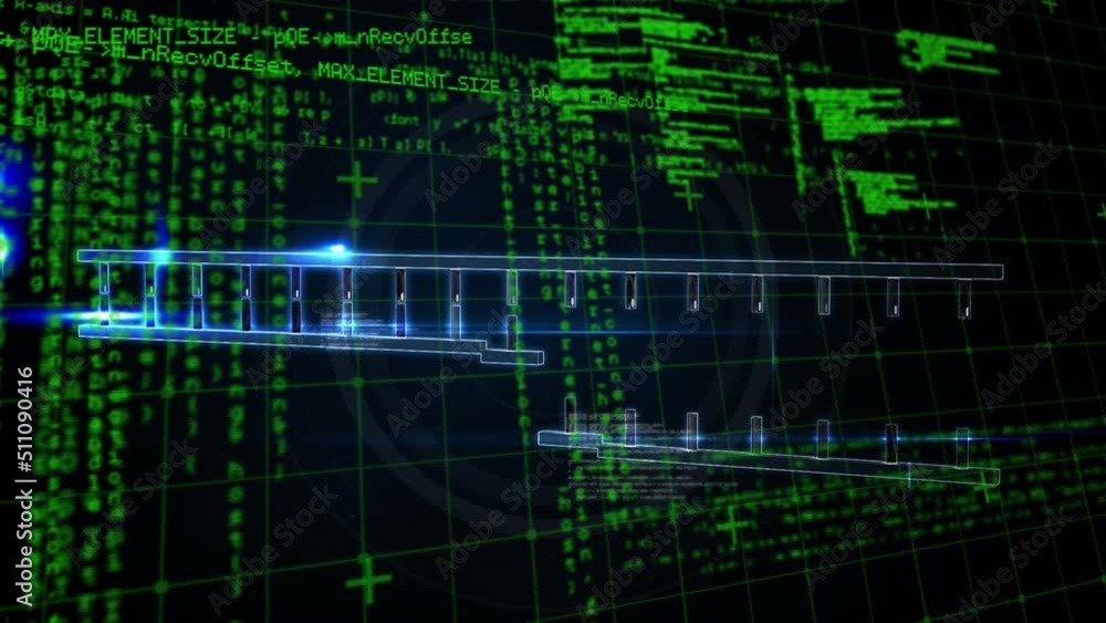 Animation of data processing over dna strand Animation of data processing over dna strand