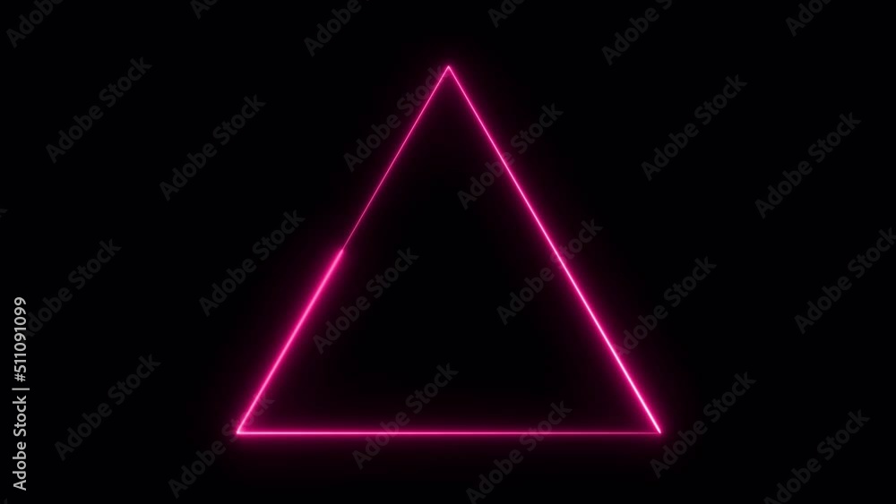 Glowing neon triangle on alpha channel background