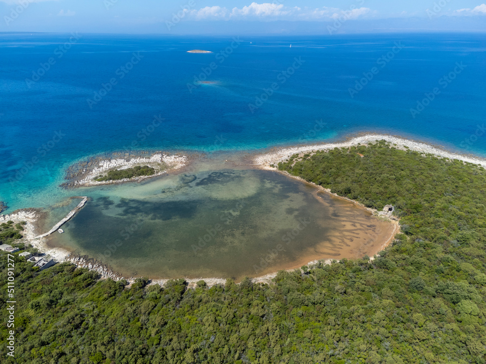 aerial shot of island Molat in Croatia