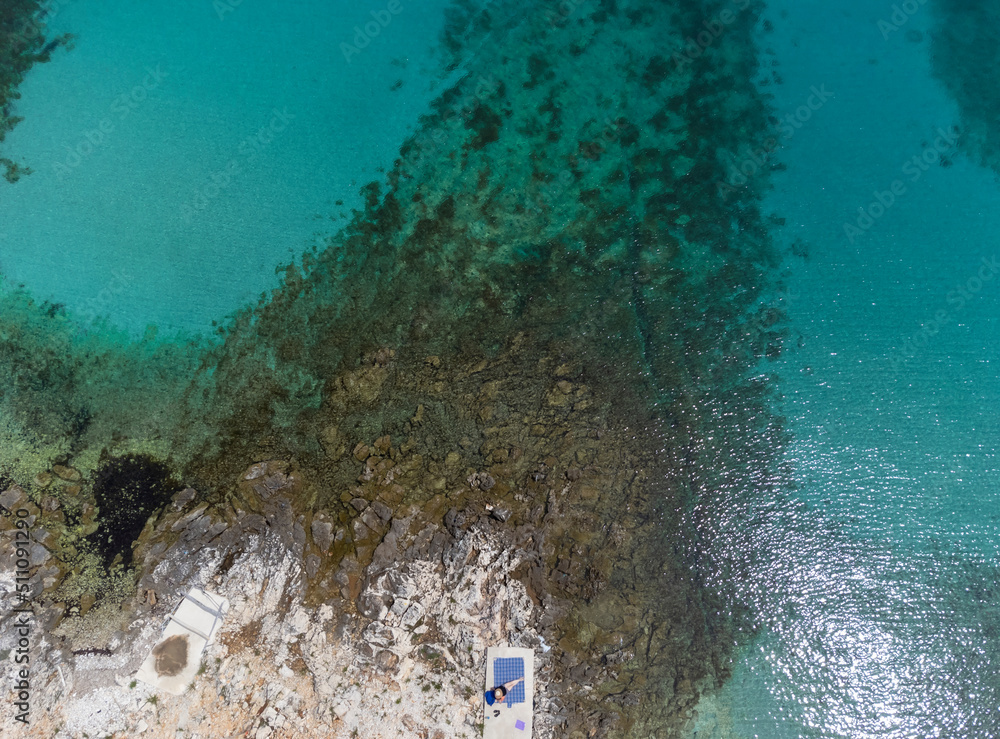 aerial shot of island Molat in Croatia