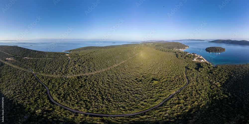 panoramic view of island Molat in the adriatic sea, Croatia