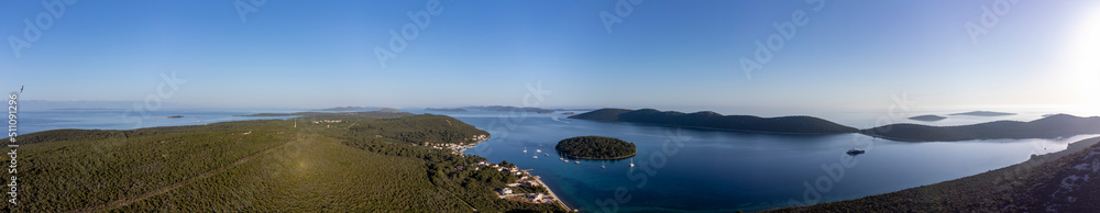 panoramic view of island Molat in the adriatic sea, Croatia