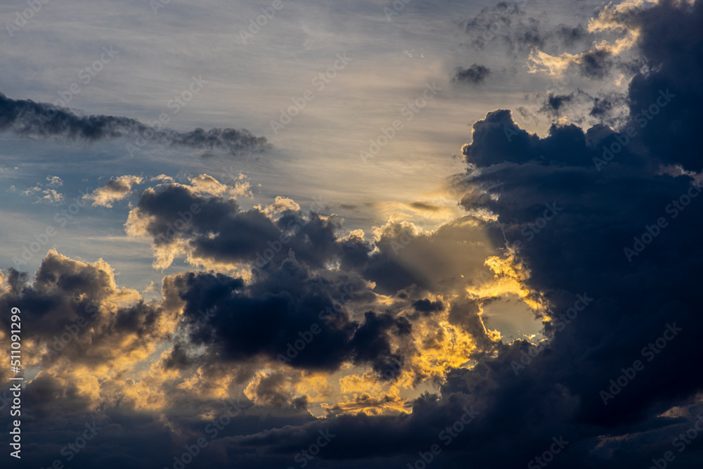 sunset cloudscape on island Molat in Croatia