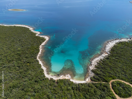 aerial shot of island Molat in Croatia