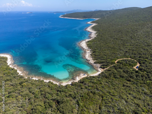 Obraz na płótnie aerial shot of island Molat in Croatia w salonie