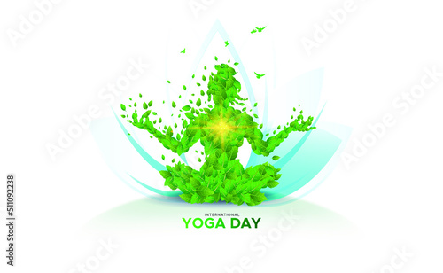 21 June, International yoga day concept.