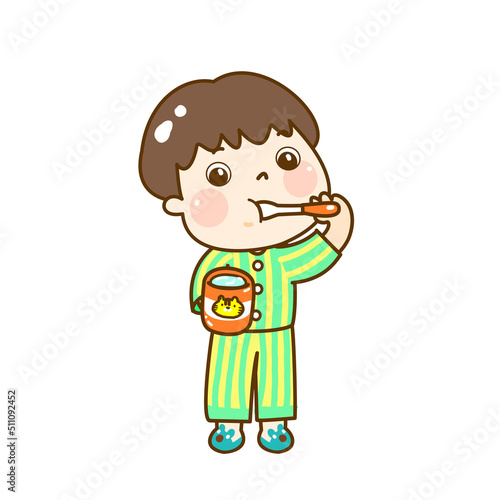 Cartoon kids brush your teeth.