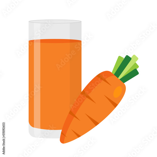 Carrot juice glass vector illustration 