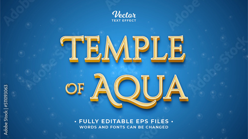 temple of aqua text effect suitable for title editable eps cc