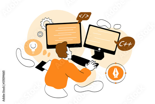 Programmer at computer