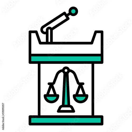 court witness table icon on transparent background