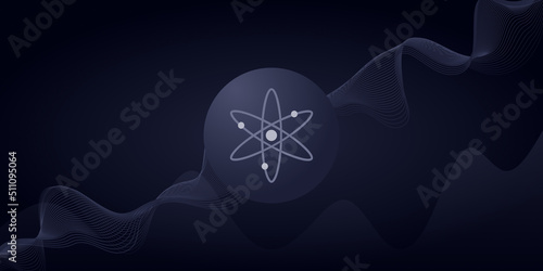 Cosmos blockchain abstract background digital cryptocurrency 