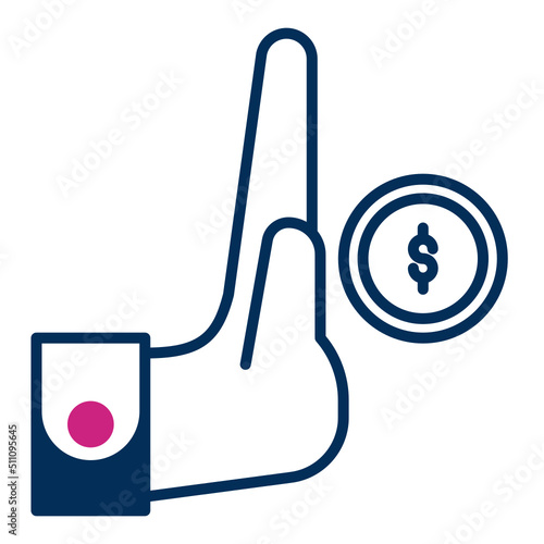 refuse bribe icon on transparent background