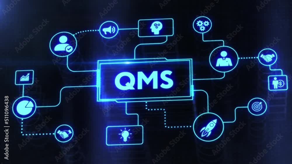 Quality management system business and industrial technology concept. QMS Quality management system business and industrial technology concept. QMS