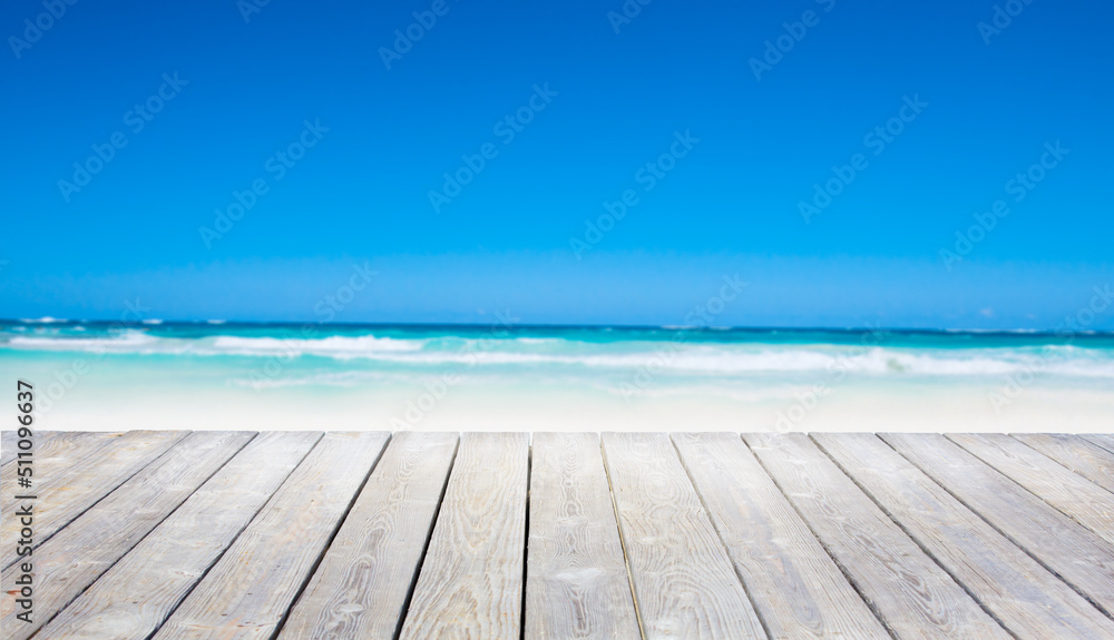art Sea sand beach background with white wood panel in the foreground art Sea sand beach background with white wood panel in the foreground