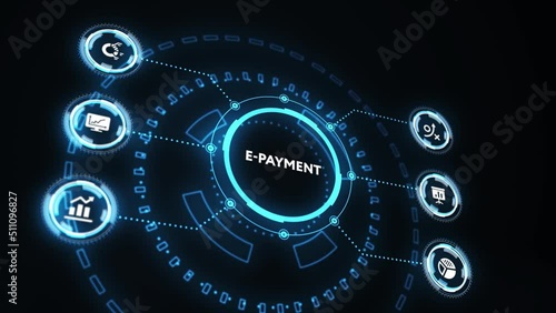 Wallpaper Mural E-payment. Digital money online banking financial technology concept. Torontodigital.ca