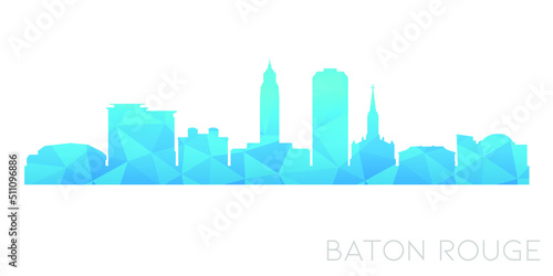 Baton Rouge, LA, USA Low Poly Skyline Clip Art City Design. Geometric Polygon Graphic Horizon Icon. Vector Illustration Symbol.
