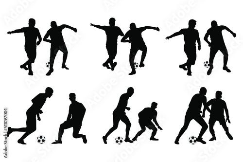 Set of football  soccer players  Football  soccer  players silhouette