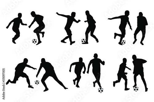 Wallpaper Mural Set of football, soccer players, Football, soccer, players silhouette Torontodigital.ca
