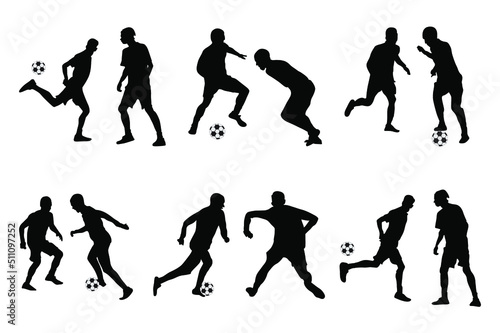Set of football, soccer players, Football, soccer, players silhouette © Creative-Village