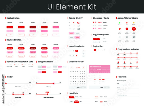 Vector UI Elements kit for website template and Mobile Application