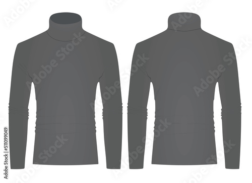 Roll neck t shirt. vector illustration