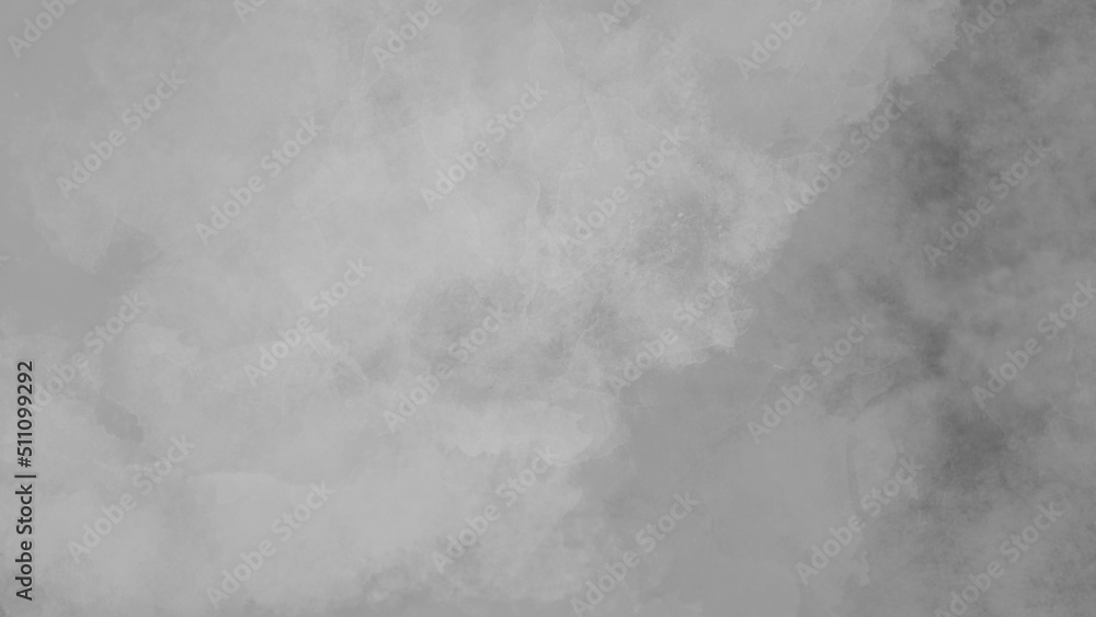 Naklejka premium Monochrome black and white ink effect watercolor. Abstract grunge grey shades watercolor background. Smeared gray aquarelle painted paper textured. Silver ink and watercolor textures on white paper.