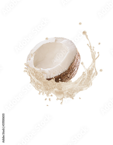 coconut, noix de coco, eau, fruit, clapoter, aliment, frais, abattre, jus, isolé, éclaboussure, blanc, boire, liquide, sain, sucré   fraîcheur, vague, juteuse, bouillonner, vitamine, humide