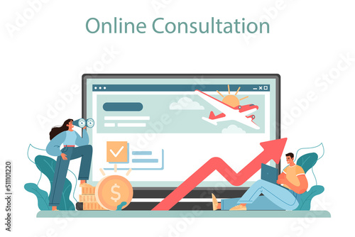 Travel agency marketing campaign online service or platform