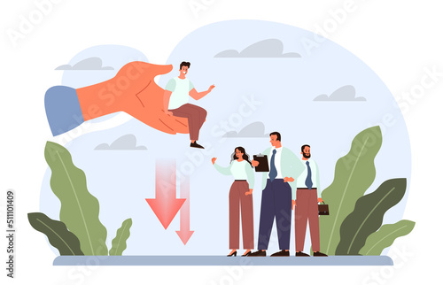 Employee adaptation concept. Company newcomers adaptation, new team